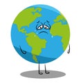 Sick planet earth is crying. save the earth Royalty Free Stock Photo